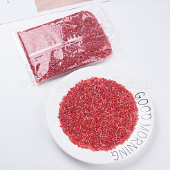 透明色光沢ガラスラッパビーズ  丸い穴  クリムゾン  3~8x2mm  穴：0.7mm  約450g /ポンド&nbsp;SEED-N005-001-A05