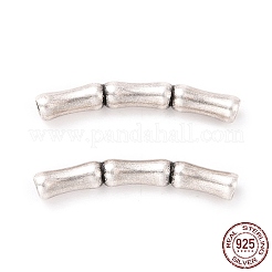 925純銀製のチューブビーズ  テクスチャーのある竹の形をした  アンティークシルバー  18x4x2.5mm  穴：1.4mm  約30個/10g&nbsp;STER-D036-26AS-02
