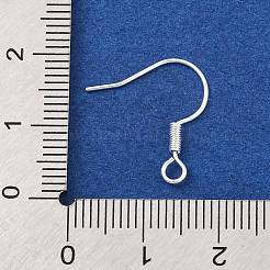 真鍮のピアスフック  耳ワイヤー  水平ループ付き  ニッケルフリー  銀色のメッキ  17mm  穴：1.5mm  21ゲージ  ピン：0.7mm&nbsp;KK-Q363-S-NF