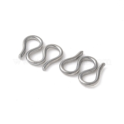 304ステンレススチールSフック留め具  ステンレス鋼色  7x8.5x1mm  穴：2.5x3.5mm&nbsp;STAS-Z124-04C-P