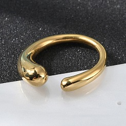 Ion Plating(IP) 304 Stainless Steel Cuff Rings&nbsp;RJEW-R133-011G