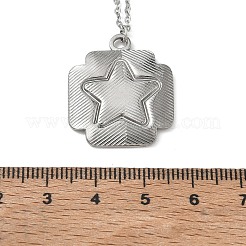 304ステンレススチール製十字架と星型ペンダントのネックレス  変色なし  ステンレス鋼色  15.67インチ（39.8cm）&nbsp;SA-CBA5A8D-04P