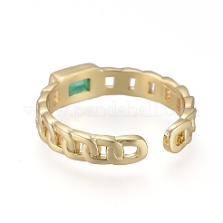 Brass Micro Pave Cubic Zirconia Cuff Rings&nbsp;RJEW-K232-14G-M
