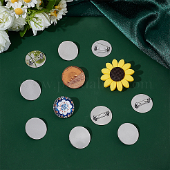 40Pcs 304 Stainless Steel Brooch Cabochon Settings&nbsp;STAS-UN0063-68B-P