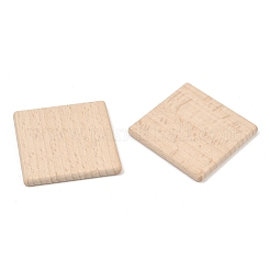 未加工のブナ材シート  空白の四角  モカシン  59.5~60x59~60x6mm&nbsp;WOOD-G028-01C