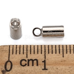 真鍮製コードエンドパーツ  カドミウムフリー＆ニッケルフリー＆鉛フリー  プラチナ  9x3.5mm  穴：1.5mm  3mm内径&nbsp;EC038-NF