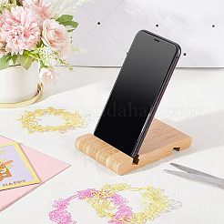 竹製携帯電話ホルダー  長方形  バリーウッド  12.3x8.1x1.6cm&nbsp;AJEW-WH0248-139
