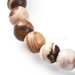 天然ゼブラジャスパーストレッチブレスレット  2インチ（5.2cm）&nbsp;BJEW-JB04557-03