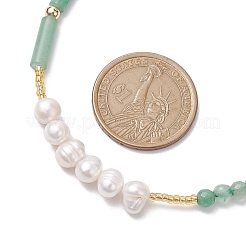 Natural Gemstone & Natural Pearl & Glass Seed Beaded Necklaces for Women&nbsp;NJEW-JN05094