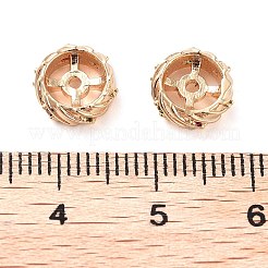 Brass Micro Pave Clear Cubic Zirconia Beads&nbsp;KK-U028-22G