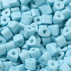 ベーキングペイント ガラスビーズ  セイロン  三角穴  trangle  ライトブルー  5x5x4mm  穴：1.3mm  3150個/ポンド&nbsp;SEED-H002-K-D322