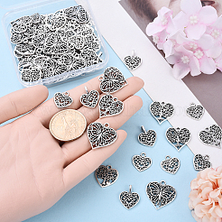 100pcs5スタイルチベットスタイルアロイペンダント  アンティークシルバー  15~23x14.5~22x1~2mm  穴：1~4mm  20個/スタイル&nbsp;TIBE-YW0001-79