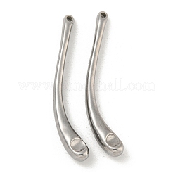変色しない304ステンレススチールペンダント  バーチャーム  ステンレス鋼色  25~39x4.5~11x4~4.5mm  穴：1~1.2mm  2個/セット&nbsp;STAS-N103-150P