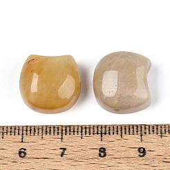 天然トパーズ翡翠の猫の頭の形をしたビーズ  14~15.5x15.5~16.5x8~8.5mm  穴：1.2~1.4mm&nbsp;G-T144-05H