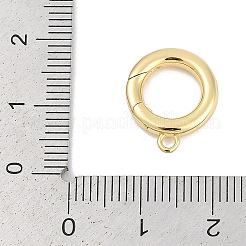 真鍮製スプリングゲート留め具  カドミウムフリー＆ニッケルフリー＆鉛フリー  リング  18KGP本金メッキ  13.5x11x2.5mm  穴：1.6mm&nbsp;KK-M311-25G-01