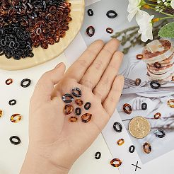 透明アクリル連結リング800個、4スタイル  クイックリンクコネクター  ジュエリーチェーン作成用  ツイスト＆オーバル  ミックスカラー  9~13.5x6.5~10x2~2.5mm  内径：5~8x4~5mm  200個/スタイル&nbsp;OACR-FH0001-035
