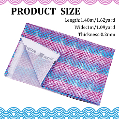 魚鱗模様のポリエステル綿生地  DIYバッグ布アクセサリー用  マゼンタ  1482x1000x0.2mm&nbsp;DIY-WH0430-114A