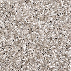 ガラス竹ビーズ  銀並ぶ  フローラルホワイト  1.8~2.2x1.8~2mm  穴：0.8~0.9mm  約1666個/50g&nbsp;X-SEED-S032-08A-21