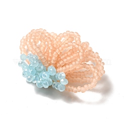 Glass Beads Braided Flower Cabochons&nbsp;GLAA-F120-01D