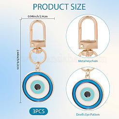 3Pcs Evil Eye Alloy Enamel Pendant Decoration&nbsp;HJEW-CP00037