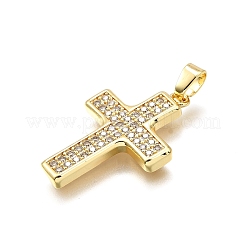 Brass Micro Pave Cubic Zirconia Pendants&nbsp;KK-Z100-27G