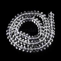 透明ガラスビーズ連売り  ロンデル  透明  8.5x4.5mm  穴：1.2mm  約80~81個/連  14.96インチ（38cm）&nbsp;GLAA-N001-62B