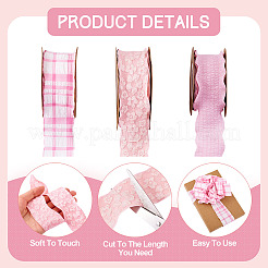3 Rolls 3 Styles Wrinkle Polyester Ribbon&nbsp;OCOR-TA0002-99B