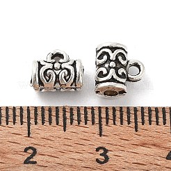 チベットスタイルの合金チューブベイル  ループベイル  カドミウムフリー＆鉛フリー  アンティークシルバー  7x7.5x4.5mm  穴：1.2mm  内径：1.8mm  約1667個/1000g&nbsp;FIND-A035-05AS