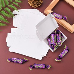 クラフト紙ギフトボックス  配送ボックス  折りたたみボックス  長方形  ホワイト  8x6x2cm&nbsp;X-CON-K003-03A-02