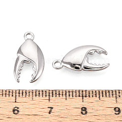 304ステンレスペンダント  変色防止カニ爪チャーム  ステンレス鋼色  17.5x9x2mm  穴：1.8mm&nbsp;STAS-T067-100P