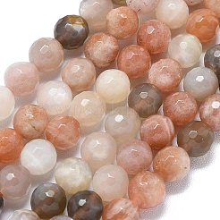 Natural Multi-Moonstone Beads Strands&nbsp;G-B165-A02-8mm