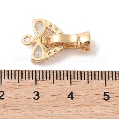 Golden Brass Micro Pave Cubic Zirconia Fold Over Clasps&nbsp;KK-B100-037G-01