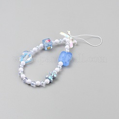 Acrylic Nylon Rope Phone Hand Strap Chains&nbsp;HJEW-WH0130-12C