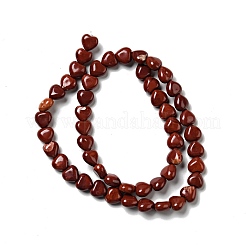 天然石レッドジャスパービーズ連売り  ハート  8~8.5x8~9x5mm  穴：1mm  約50~51個/連  15.55~15.75''（39.5~40センチメートル）&nbsp;G-B022-07A