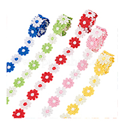 7.5 Yrads 5 Colors Polyester Flower Lace Trim Ribbon&nbsp;OCOR-PH0005-67