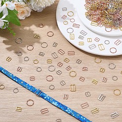450個 18スタイル 合金製水着ブラトップ  ブラジャーストラップフック  下着の留め金  ミックスカラー  9~9.5x10~14.5x1~1.5mm  25個/スタイル&nbsp;DIY-ME0001-87