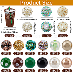 シリコンフォーカル＆アクリル＆樹脂＆ABSプラスチックイミテーションパールビーズ  ミックスカラー  18~30x16~20x8~20mm  穴：1~3.5mm&nbsp;DIY-SC0033-52