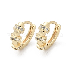 真鍮クリアキュービックジルコニアフープピアス  リング  18KGP本金メッキ  12.5x4.5mm&nbsp;EJEW-Q014-25G