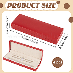 プラスチックペンギフト梱包箱  長方形  レッド  17.4x6.3x2.65cm&nbsp;CON-WH0001-85B-02