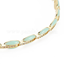Brass Micro Pave Cubic Zirconia Link Tennis Necklaces for Women&nbsp;NJEW-T013-01G-05