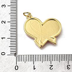 October Breast Cancer Pink Awareness Ribbon Brass Enamel Pendants&nbsp;KK-G525-10G-05