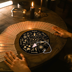 Ahademaker diy wiccan 祭壇用品キット  コーン天然ローズクォーツペンダント付き  304ステンレススチールアズキチェーンネックレスと木製振り子ボード  言葉  3個/セット&nbsp;AJEW-GA0004-66B