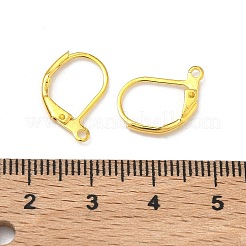 真鍮フレンチフックピアスパーツ  長持ちメッキ  カン付き  ゴールドカラー  16x11x2mm  穴：1.2mm  ピン：1mm&nbsp;KK-G557-36G