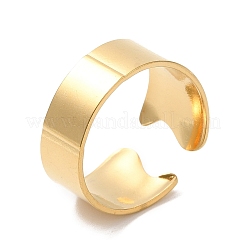 Ion Plating(IP) 304 Stainless Steel Plain Open Cuff Ring for Women&nbsp;RJEW-M149-22G