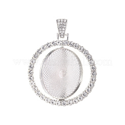 Alloy Pendant Cabochon Settings&nbsp;PALLOY-S107-005P-RS