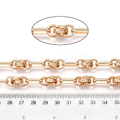 鉄楕円形リンクチェーン  溶接されていない  スプールで  ライトゴールド  8.5~9x3mm  約32.81フィート（10m）/ロール&nbsp;CH-N004-18KCG