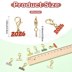 8Pcs Alloy Enamel Pendant Decorations&nbsp;HJEW-YW00354