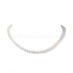女性のためのアクリルイミテーションパールビーズネックレス  乳白色  17.72インチ（45cm）&nbsp;NJEW-JN04133