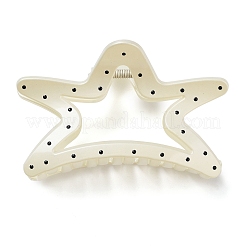 素敵な水玉模様の PVC 爪ヘアクリップ  合金クリップ付き  スター  46x111x62.5mm&nbsp;PHAR-S001-02D