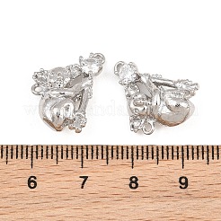 真鍮マイクロパヴェクリアキュービックジルコニアペンダント  コアラチャーム  プラチナメッキ  18x15x8mm  穴：1.4mm&nbsp;KK-CBA6818-05P